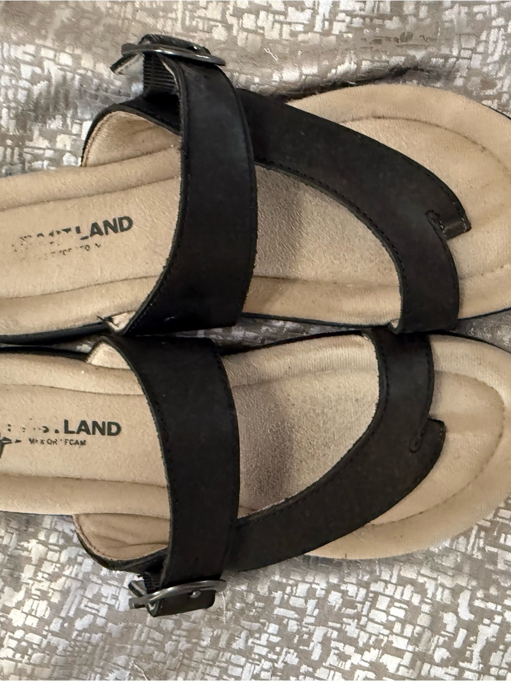 Eastland Black Women's Slide Sandals with Buckle Strap
